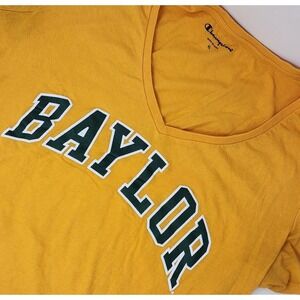 Baylor Bears  V-Neck T-Shirt‎ Women's Size XL Yellow Gold Champion NWOT
